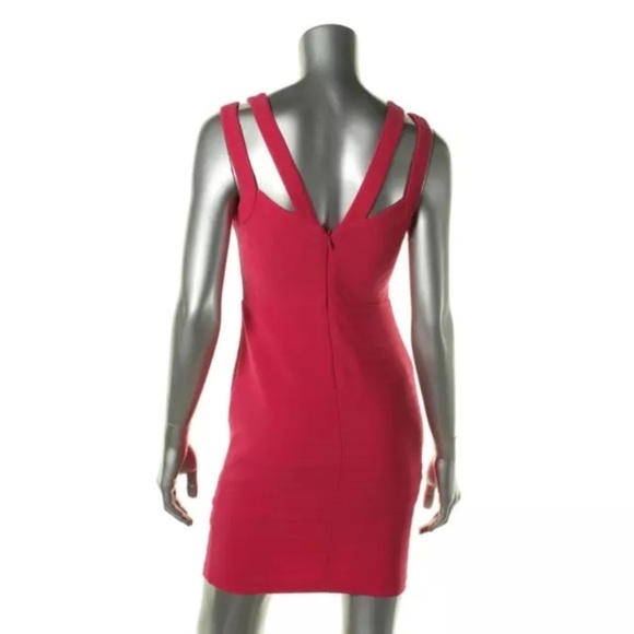 Guess Dresses Nwtguess Pink Ribbed Vneck Mini Dress Poshmark